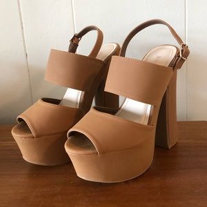 BAMBOO TAN FAUX LEATHER PLATFORMS